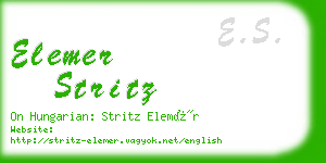 elemer stritz business card